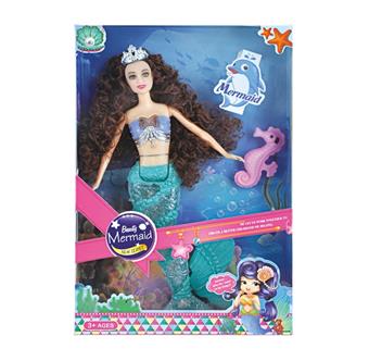 14 inch physical active hand mermaid+seahorse accessories   ITEM NO.： W055478