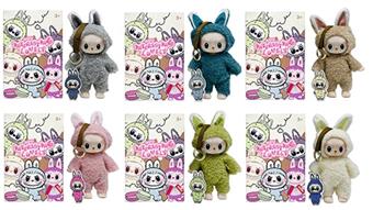 7-inch high-quality plush, vinyl, and fabric in a single box, suitable for the Macaron series dolls with keychains (6-color mixed blind box)   ITEM NO.： W048645