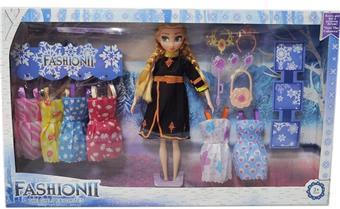 11.5-inch solid 9-joint Frozen strap with hanging clothes and earrings vacuum formed accessories   ITEM NO.： W055539