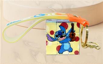 3.5CM Stitch Cube with Ribbon (UV Printed) Three Step Small Cube Three Step Mini Cube Keychain Pendant Puzzle Cube Stress Relief Puzzle Toy Finger Game   ITEM NO.： W042722