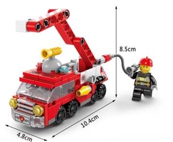 Fire truck building blocks six in one 142pcs   ITEM NO.： W046183