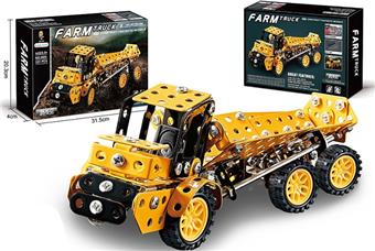 Metal building block assembly agricultural truck 221 PCS   ITEM NO.： W042306