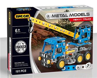 Assemble metal blue crane (181PCS)   ITEM NO.： W042495
