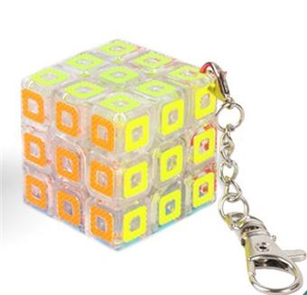Third order grid transparent keychain Rubik's Cube   ITEM NO.： W048653