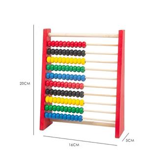 Wooden early education computing rack with multi-color mixed packaging   ITEM NO.： W049353