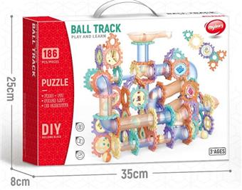 DIY Ball Track Park Building Blocks 186pcs   ITEM NO.： W046372