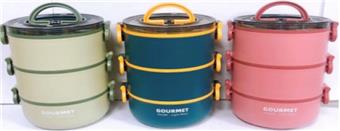 Weimei Three layer High Bottom Circular Stainless Steel Lunch Box PP+PS+304 Stainless Steel   ITEM NO.： W066746