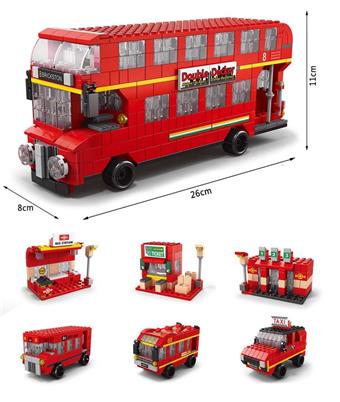 Double decker bus 1000pcs building blocks   ITEM NO.： W045973