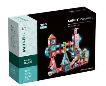 7.5CM track ball magnetic building blocks+166PCS (lighting version)   ITEM NO.： W046650
