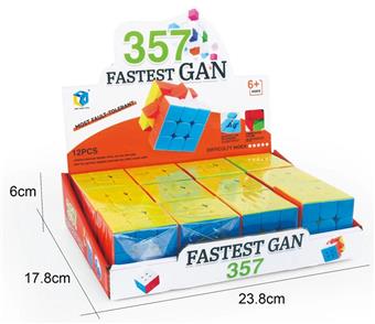 Third order solid color Rubik's Cube 12PCS/box   ITEM NO.： W042882