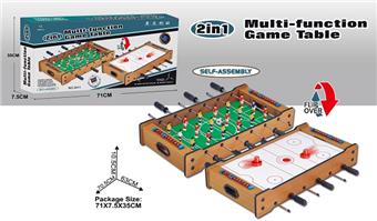 Wooden football ice hockey 2-in-1   ITEM NO.： W060971