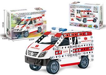 314PCS metal building blocks assembled ambulance   ITEM NO.： W042297