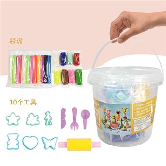 21PCS color clay set/large bucket/random color.   ITEM NO.： W053000