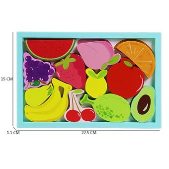 Wooden three-dimensional fruit puzzle   ITEM NO.： W049351