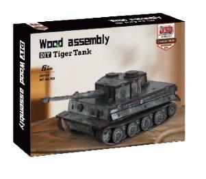 DIY wooden assembled tank 4pcs/box   ITEM NO.： W042587