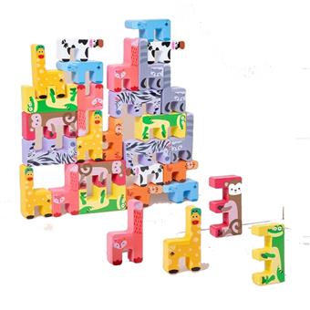 Creative animal tower building blocks   ITEM NO.： W043999