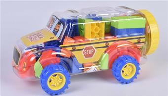 Small school bus puzzle building blocks   ITEM NO.： W045319