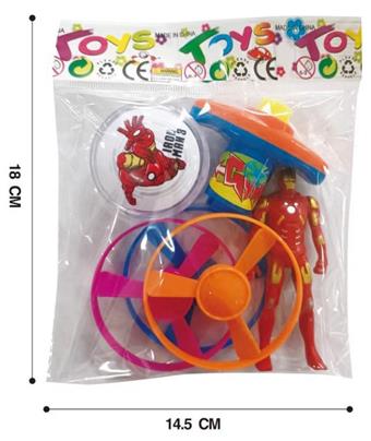 Spider Man with lights, yo yo, and UFO top   ITEM NO.： W047852