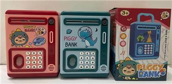 Piggy bank - English version (automatic money roll, lighting and music, fingerprint recognition, password unlock)   ITEM NO.： W051493