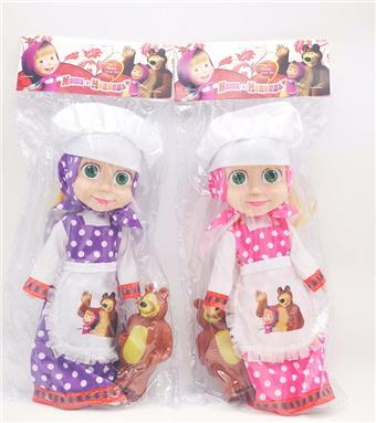10 inch empty body with music IC chef Martha doll with chef hat+apron+bear 2 mixed styles   ITEM NO.： W062992