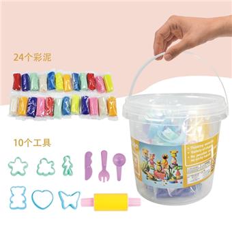 35PCS color clay set/large bucket/random color.   ITEM NO.： W053003
