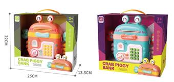 Cartoon crab backpack piggy bank (password box piggy bank) (Russian packaging)   ITEM NO.： W051007