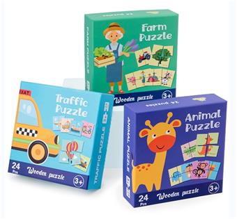 24 pieces of large puzzle, 3 styles   ITEM NO.： W043917