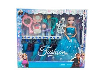 11.5-inch solid 9-joint Frozen Barbie with hanging clothes, comb and vacuum formed accessories   ITEM NO.： W055555