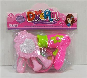 Blow dryer+comb+mirror+flat comb+scissors+makeup+wristband   ITEM NO.： W060209