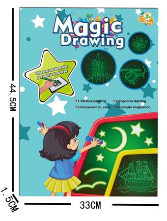 Draw With Light Fun Fluorescent Night Light Graffiti Drawing Writing Board A3 Girls' Edition   ITEM NO.： W056776