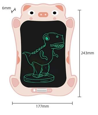 9-inch cartoon piglet monochrome screen LCD electronic writing board drawing board graffiti drawing board handwriting board (CR2025 power pack * 1)   ITEM NO.： W056460