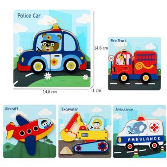 Multiple mixed puzzle puzzles for wooden transportation vehicles   ITEM NO.： W049331