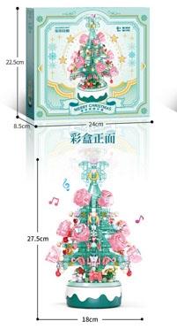 Green Christmas Tree Light Edition 900PCS+Music Box   ITEM NO.： W045215