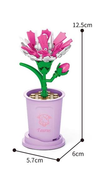 Taurus Carnations 54PCS Micro Particle Building Blocks   ITEM NO.： W044913