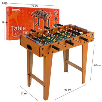 Wooden tabletop soccer game six pole with high legs   ITEM NO.： W049594