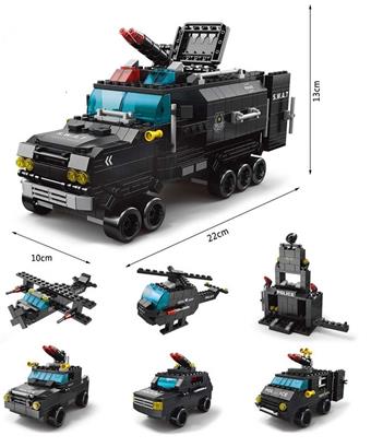 Police Explosion proof Car 1000pcs Building Blocks   ITEM NO.： W045977