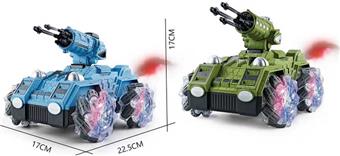 2.4Ghz 15 way four-wheel drive remote control light music arrow shooting side spray off-road stunt tank   ITEM NO.： W060782