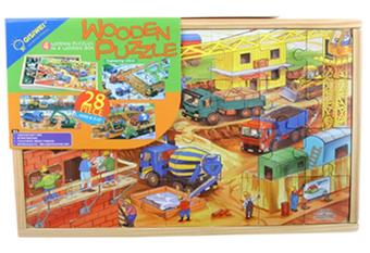 28pcs Boxed Puzzles - Construction Vehicle   ITEM NO.： W044231