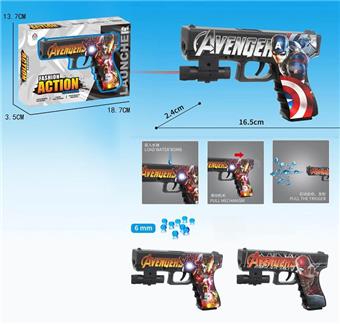 League of Legends manual water tank gun with infrared, comes with one pack of pre soaked water tanks, one pack of dry water tanks, and three mixed options   ITEM NO.： W063819