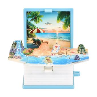 Summer beach commemorative gift 3D folding keychain explosive book decompression keychain gift toy   ITEM NO.： W048395