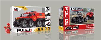 Inertial Conqueror Armored Vehicle - Fire Truck (with Doll) with Light and Sound   ITEM NO.： W047413