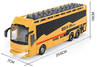 1: 24 27 MHz 5-way remote control light double decker school bus   ITEM NO.： W060770