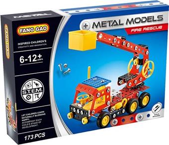 Metal assembled fire rescue vehicles 173PCS   ITEM NO.： W042523