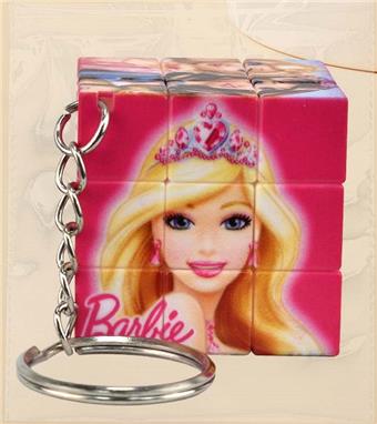 3.5CM Barbie Rubik's Cube with Keychain (UV Printed) 12PCS One Medium Package Three Step Small Rubik's Cube Three Step Mini Rubik's Cube Keychain Pendant Pendant   ITEM NO.： W042677