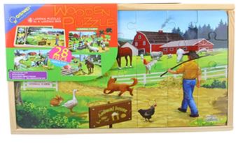 28pcs Boxed Puzzles - Farm   ITEM NO.： W044229