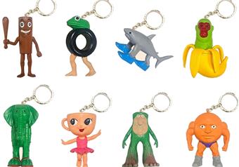 Shanhaijing wooden stick figurine with keychain, single OPP bag (8 pieces per large bag)   ITEM NO.： W055591