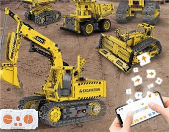 Cross border LEGO style remote control programming Steam building blocks - programming puzzle toys, children's assembly toys, simulation models, versatile engineering five variable excavator robot building blocks (563+pcs)   ITEM NO.： W054696