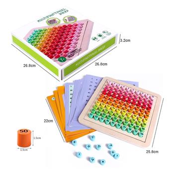 Wooden Montessori teaching aids, hundred number board puzzle toys, 18 question cards   ITEM NO.： W049584