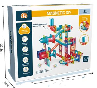 7.5CM track flash ball magnetic building blocks 125PCS   ITEM NO.： W046537