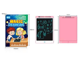 Pink 12 inch monochrome screen LCD writing board, drawing board with screen lock   ITEM NO.： W056957